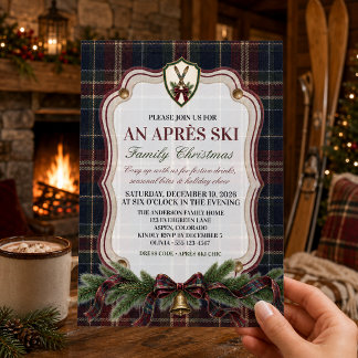 Preppy Après Ski Familie Kerstfeest Kaart