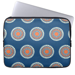 Preppy arabesque polka stit stip tribale patroon laptop sleeve