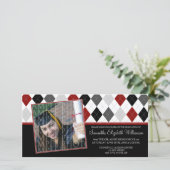 Preppy Argyle aangepaste afstudeeraankondiging :: (Staand voorkant)