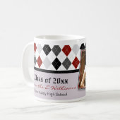 Preppy Argyle Afstuderen Mok (grijze regeling) (Voorkant links)