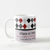 Preppy Argyle Afstuderen Mok (grijze regeling) (Links)