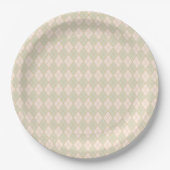 Preppy Argyle Kerstfeest Papieren Bordje (Voorkant)