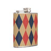 Preppy Argyle Khaki Marine Rood Persoonlijk Heupfles (Rechts)