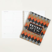 Preppy Argyle Sinaasappel grijs zwart bruin gepers Planner (Display)