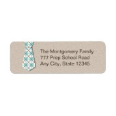 Preppy Argyle stropdas retour adres labels (Voorkant)