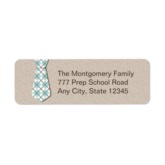 Preppy Argyle stropdas retour adres labels (Voorkant)