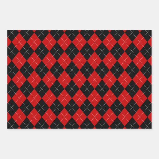 Preppy Argyle Tartan Diamond Plaid Inpakpapier Vel (Voorkant 3)