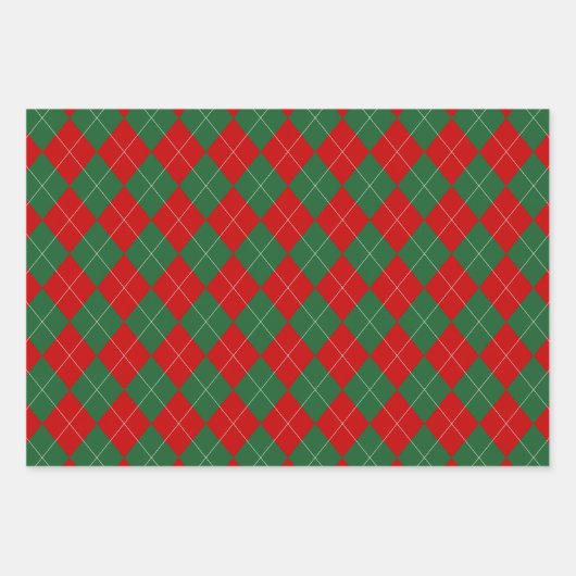Preppy Argyle Tartan Diamond Plaid Inpakpapier Vel (Voorkant 2)