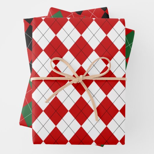 Preppy Argyle Tartan Diamond Plaid Inpakpapier Vel (In situ)
