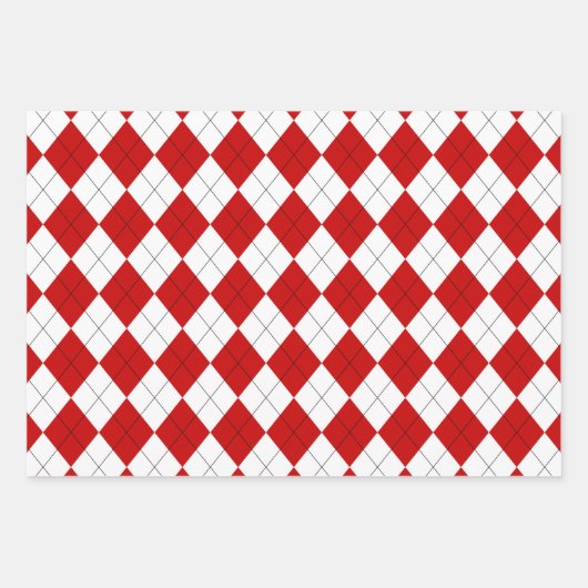 Preppy Argyle Tartan Diamond Plaid Inpakpapier Vel (Voorkant)