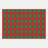 Preppy Argyle Tartan Diamond Plaid Red Green Inpakpapier Vel (Voorkant 2)