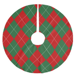 Preppy Argyle Tartan Diamond Plaid Red Green Kerstboom Rok