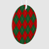 Preppy Argyle Tartan Diamond Plaid Red Green Ornament (voorkant)