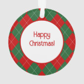 Preppy Argyle Tartan Diamond Plaid Red Green Ornament (achterkant)