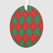 Preppy Argyle Tartan Diamond Plaid Red Green Ornament (voorkant)