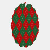 Preppy Argyle Tartan Diamond Plaid Red Green Ornament Kaart (Rechts)