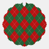 Preppy Argyle Tartan Diamond Plaid Red Green Ornament Kaart (Voorkant)