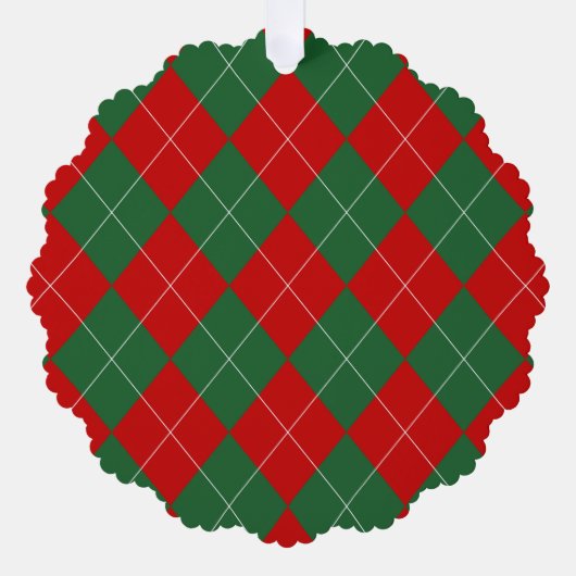 Preppy Argyle Tartan Diamond Plaid Red Green Ornament Kaart (Voorkant)