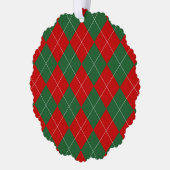 Preppy Argyle Tartan Diamond Plaid Red Green Ornament Kaart (Links)