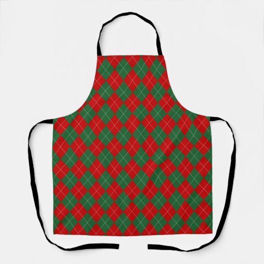 Preppy Argyle Tartan Diamond Plaid Red Green Schort (Voorkant)