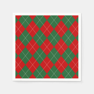 Preppy Argyle Tartan Diamond Plaid Red Green Servet
