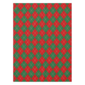 Preppy Argyle Tartan Diamond Plaid Red Green Tafelkleed (Voorkant)