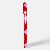Preppy Argyle Tartan Diamond Plaid Rood Roze Case-Mate iPhone Case (Achterkant / Links)
