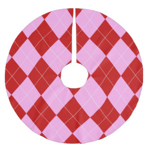 Preppy Argyle Tartan Diamond Plaid Rood Roze Kerstboom Rok