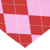 Preppy Argyle Tartan Diamond Plaid Rood Roze Korte Tafelloper (Hoek)