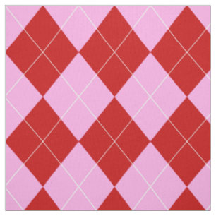 Preppy Argyle Tartan Diamond Plaid Rood Roze Stof