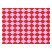 Preppy Argyle Tartan Diamond Plaid Rood Roze Tafelkleed (Voorkant (Horizontaal))
