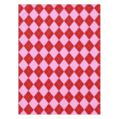 Preppy Argyle Tartan Diamond Plaid Rood Roze Tafelkleed (Voorkant)