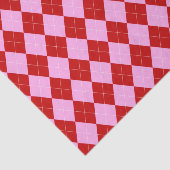 Preppy Argyle Tartan Diamond Plaid Rood Roze Tissuepapier (Detail)