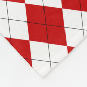 Preppy Argyle Tartan Diamond Plaid Rood Wit Fleece Deken (Hoek)