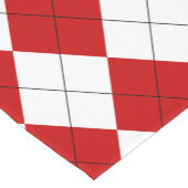 Preppy Argyle Tartan Diamond Plaid Rood Wit Korte Tafelloper (Hoek)