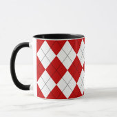 Preppy Argyle Tartan Diamond Plaid Rood Wit Mok (Links)