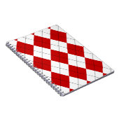 Preppy Argyle Tartan Diamond Plaid Rood Wit Notitieboek (Rechterzijde)