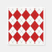 Preppy Argyle Tartan Diamond Plaid Rood Wit Servet (Voorkant)