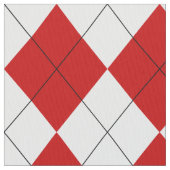 Preppy Argyle Tartan Diamond Plaid Rood Wit Stof (Close Up)