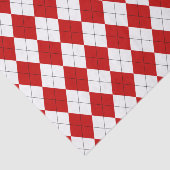 Preppy Argyle Tartan Diamond Plaid Rood Wit Tissuepapier (Detail)