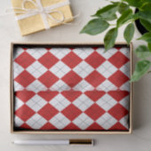 Preppy Argyle Tartan Diamond Plaid Rood Wit Tissuepapier (Geschenk)