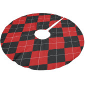 Preppy Argyle Tartan Diamond Plaid Rood Zwart Kerstboom Rok (Gekanteld)