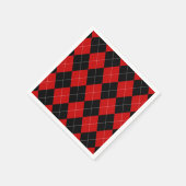 Preppy Argyle Tartan Diamond Plaid Rood Zwart Servet (Hoek)