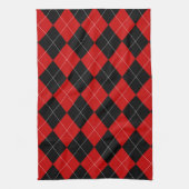 Preppy Argyle Tartan Diamond Plaid Rood Zwart Theedoek (Verticaal)