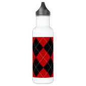Preppy Argyle Tartan Diamond Plaid Rood Zwart Waterfles (Links)
