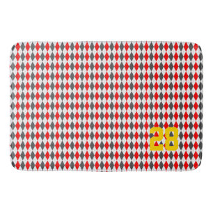 Preppy Argyle Team Spirit Sports NUMMER Kinder Fun Badmat