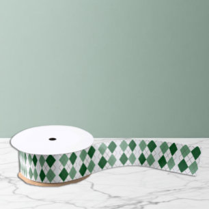 Preppy Argyle Verjaardag Satijnen Lint