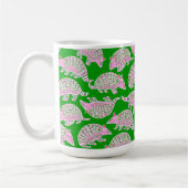 Preppy Armadillos roze groen Koffiemok (Links)
