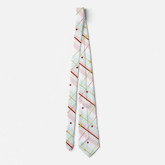 Preppy Atomic Age geruite stropdas (Achterkant)