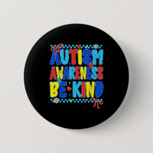 Preppy autisme bewustzijn wees aardig voor lerares ronde button 5,7 cm